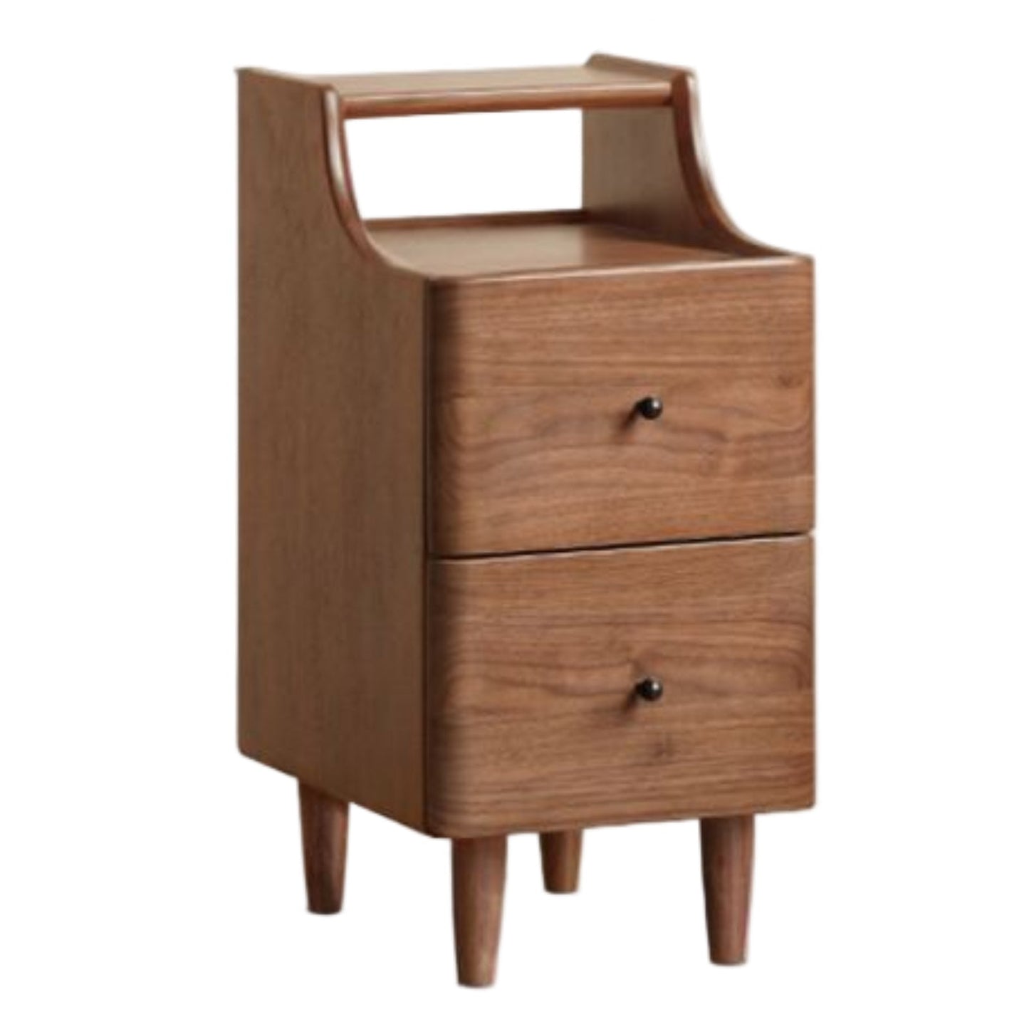 Black Walnut Solid Wood Retro Style Nightstand