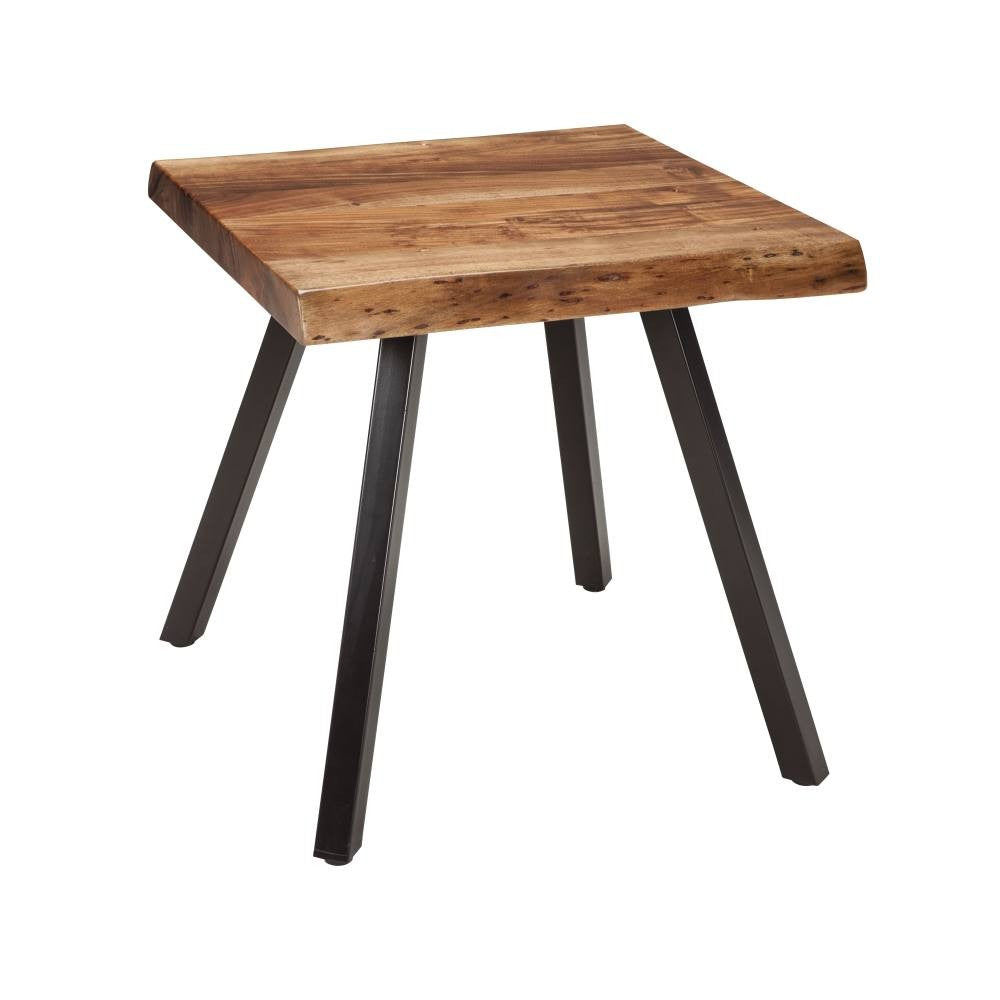 Modern Industrial Live Edge Accent End Table