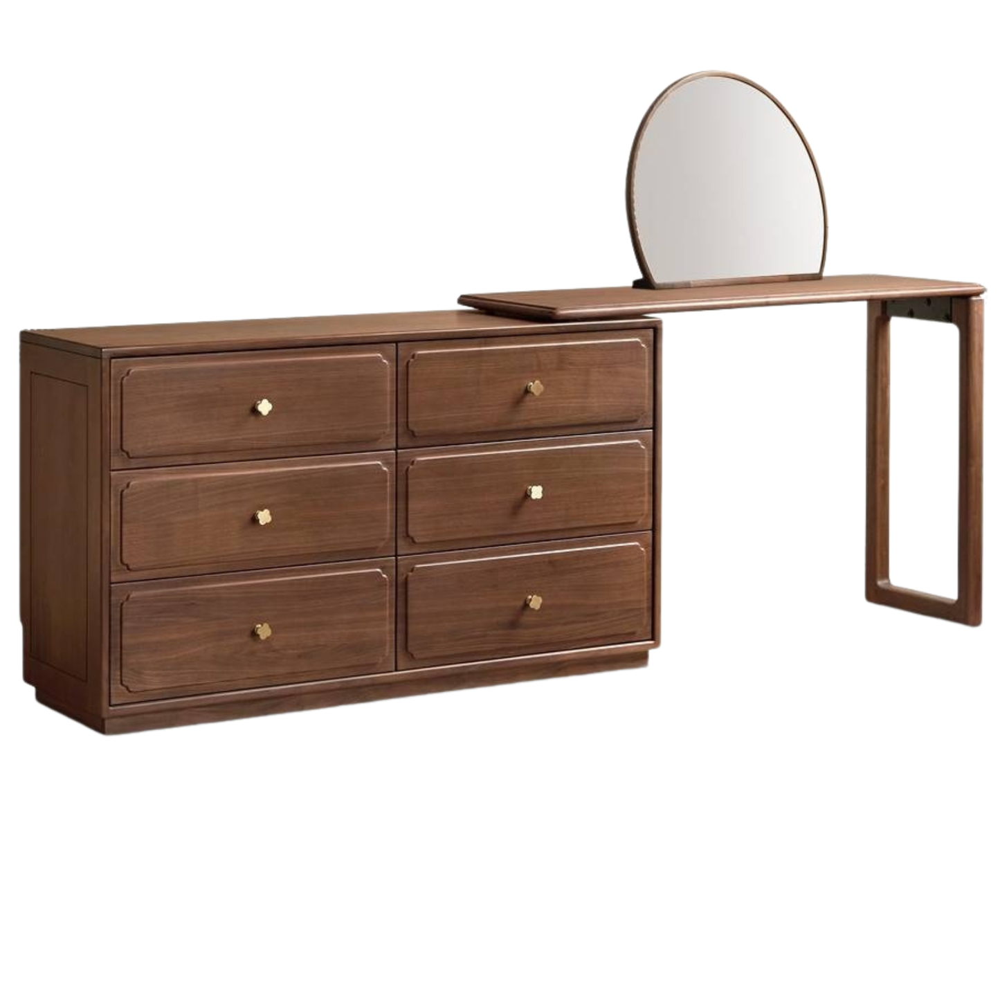 Black Walnut Solid Wood Rotating Vanity Table.