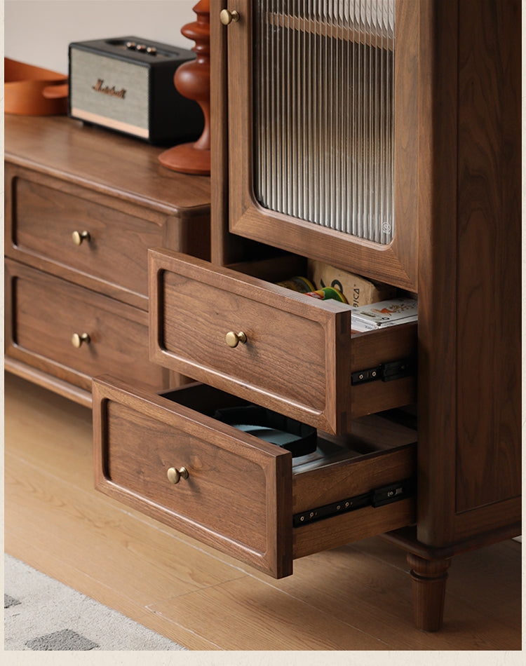 Black Walnut Solid Wood Side Cabinet