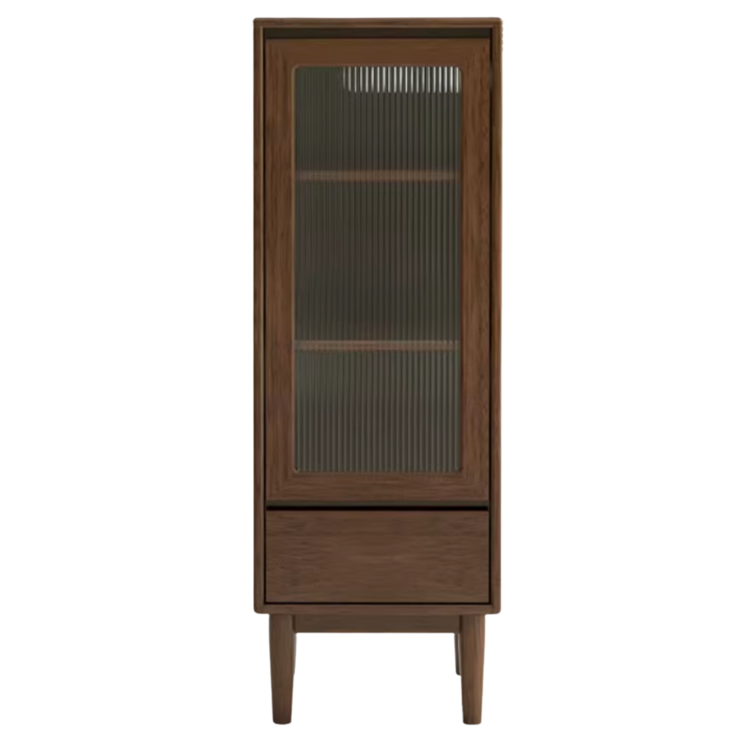 Black Walnut Solid Wood Side Cabinet Narrow Vintage Storage