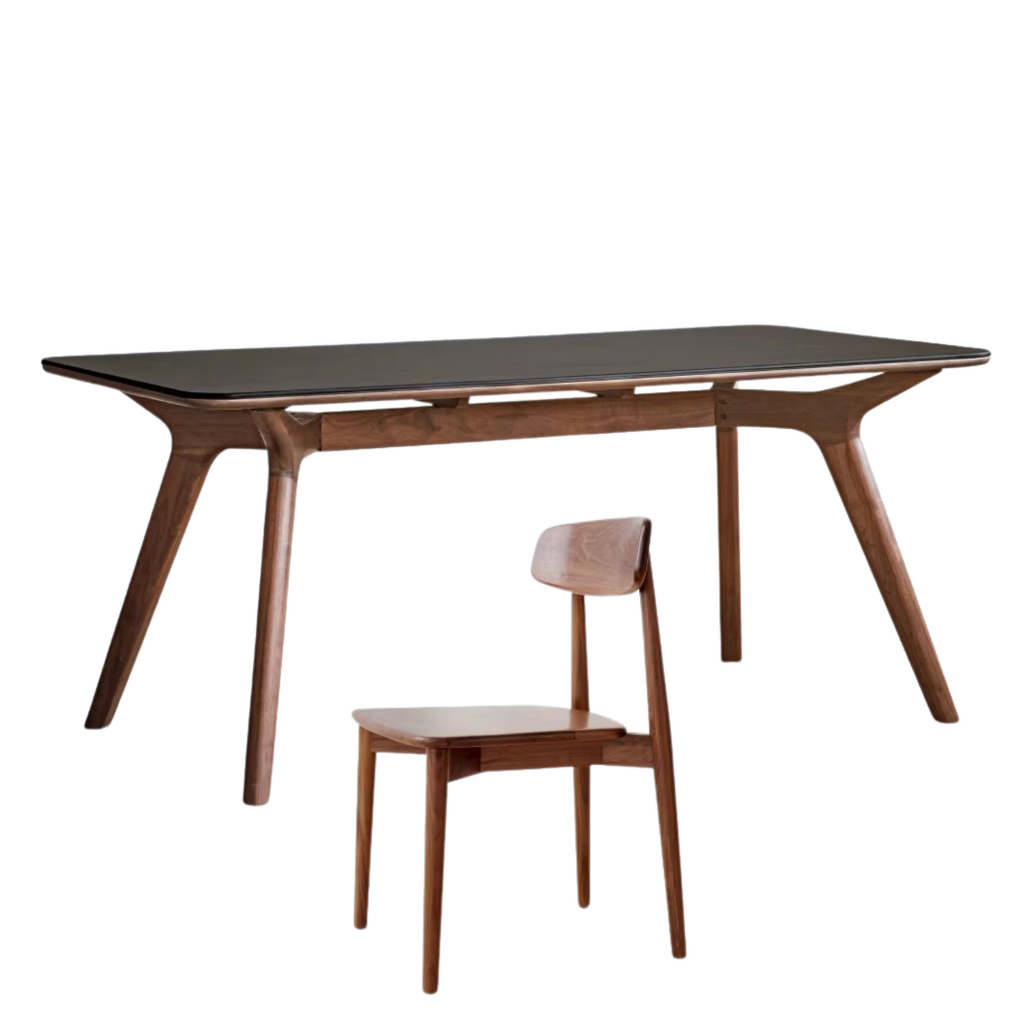 Black Walnut Solid Wood Rock Slab Dining Table