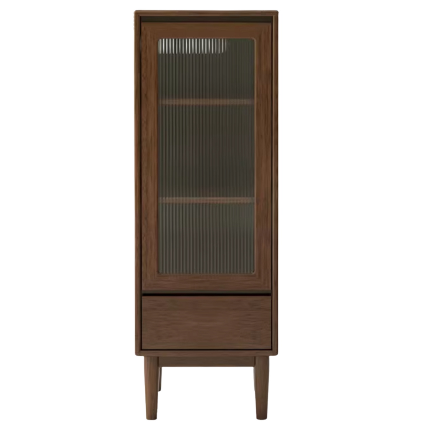Black Walnut Solid Wood Side Cabinet Narrow Vintage Storage