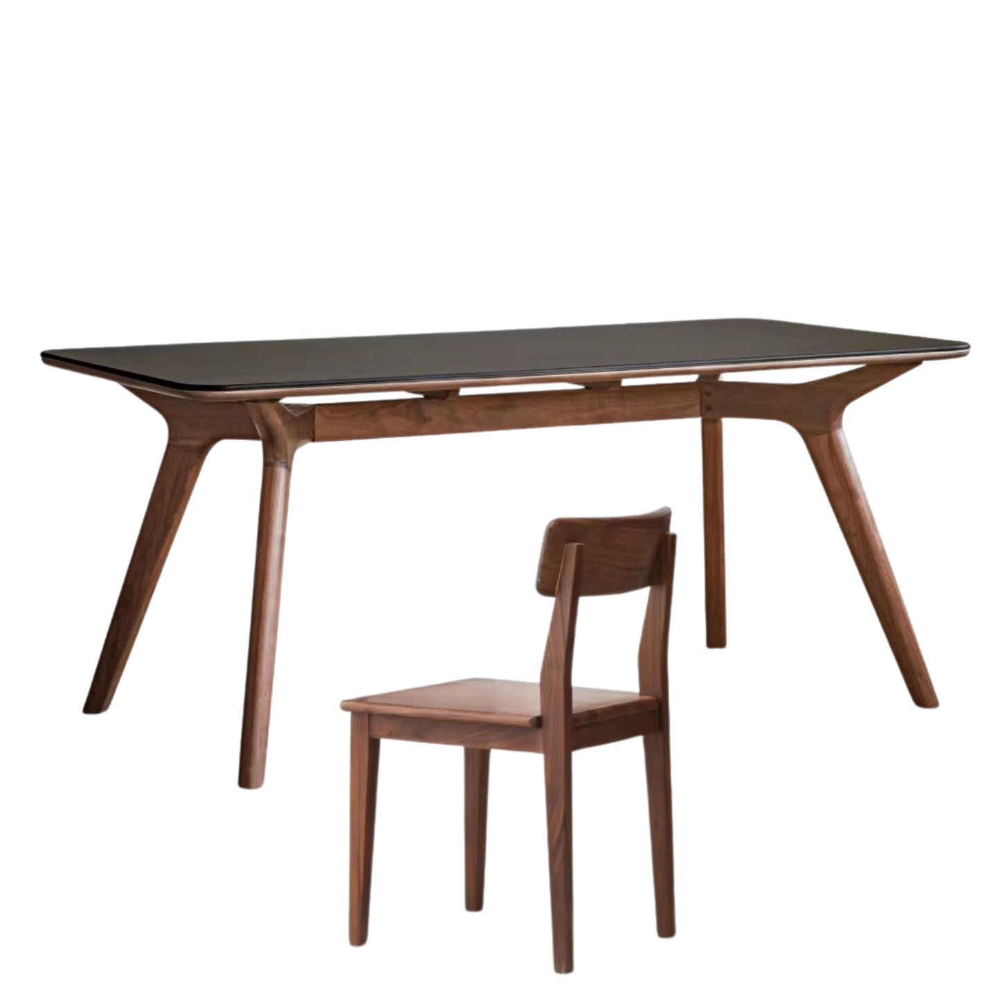 Black Walnut Solid Wood Rock Slab Dining Table