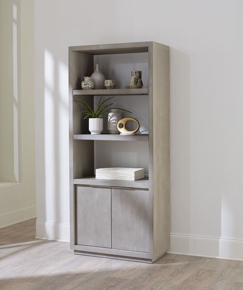 Modern Office Desk and Bookcase Set with Storage
