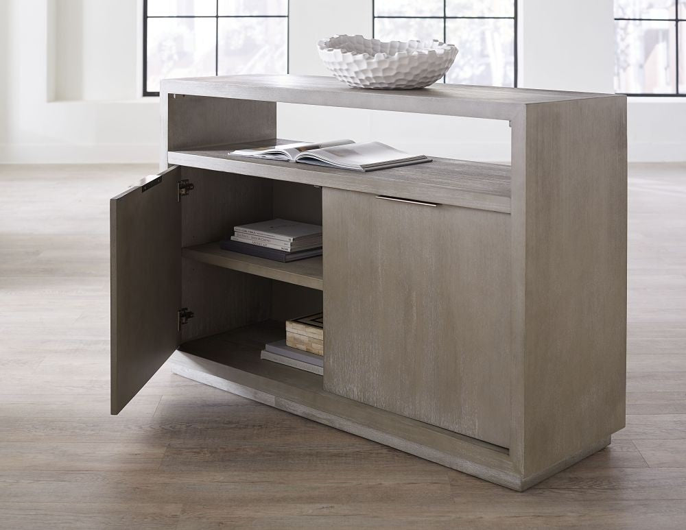 Modern Gray Wood TV Stand & Media Console Cabinet