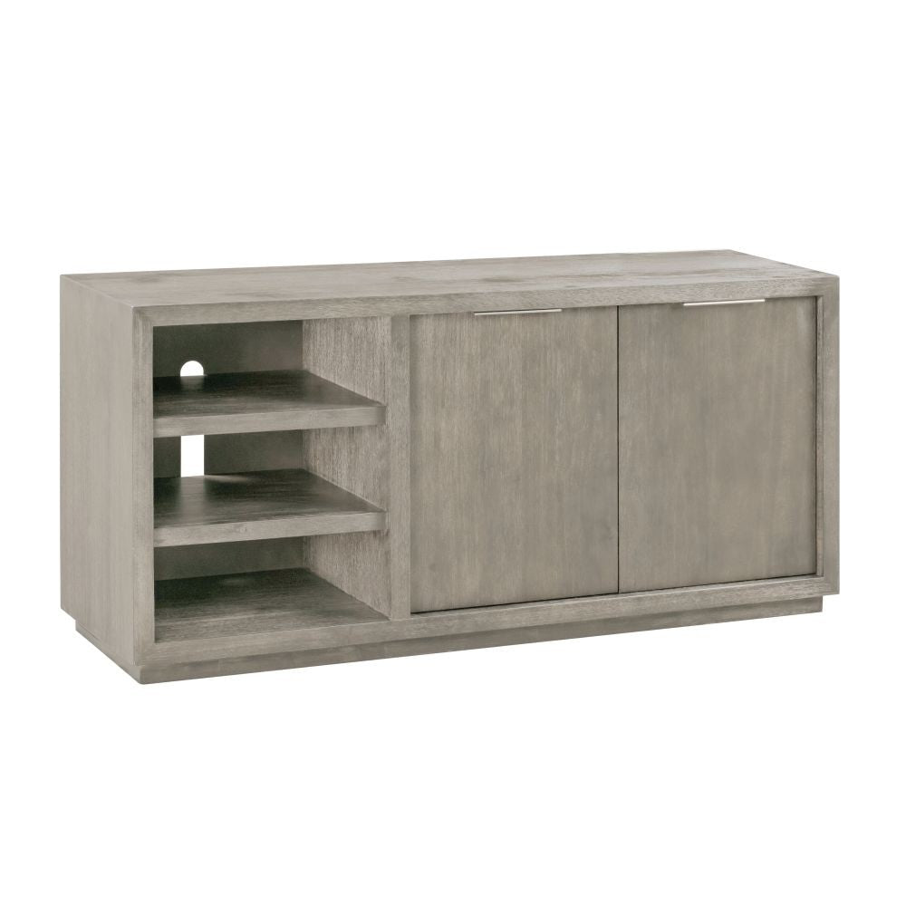 Modern Gray Wood TV Stand & Media Console Cabinet