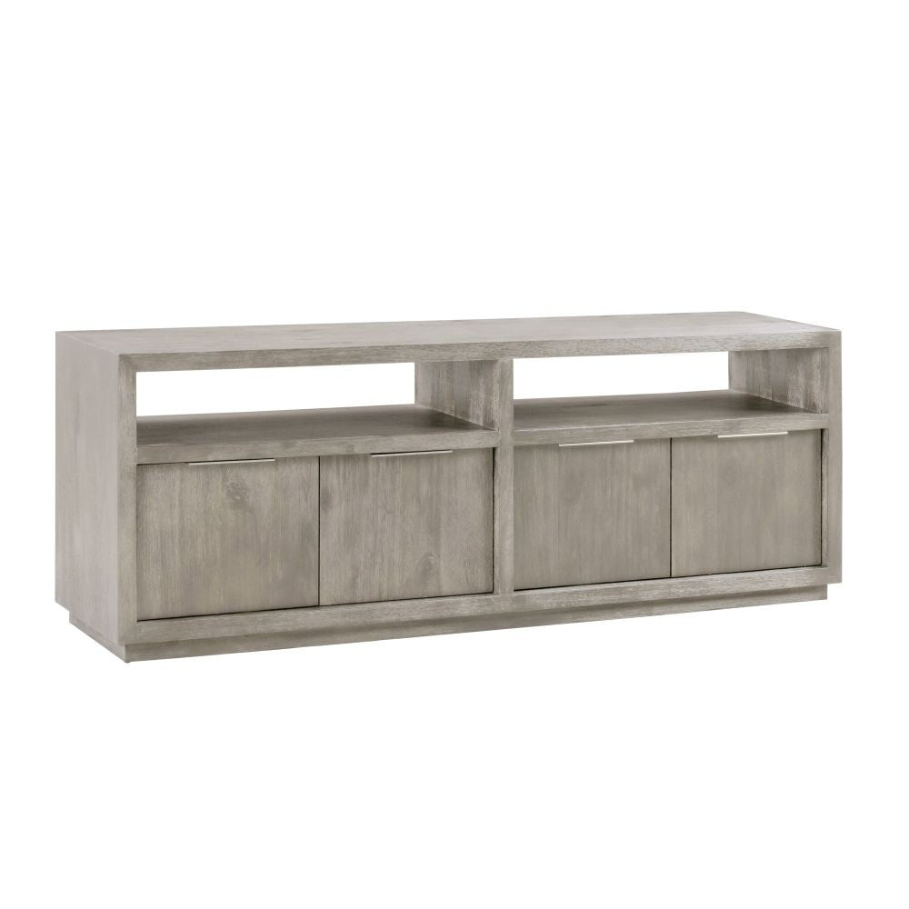 Modern Gray Wood TV Stand & Media Console Cabinet