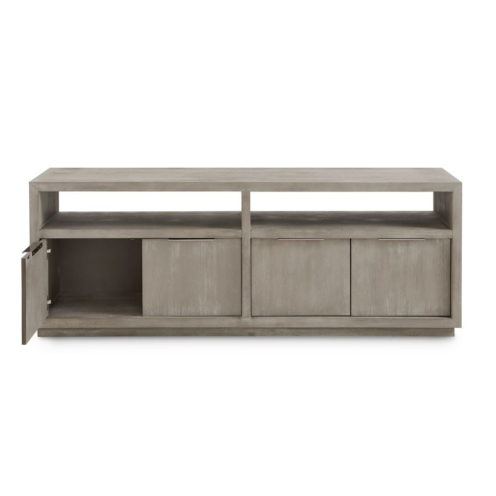 Modern Gray Wood TV Stand & Media Console Cabinet