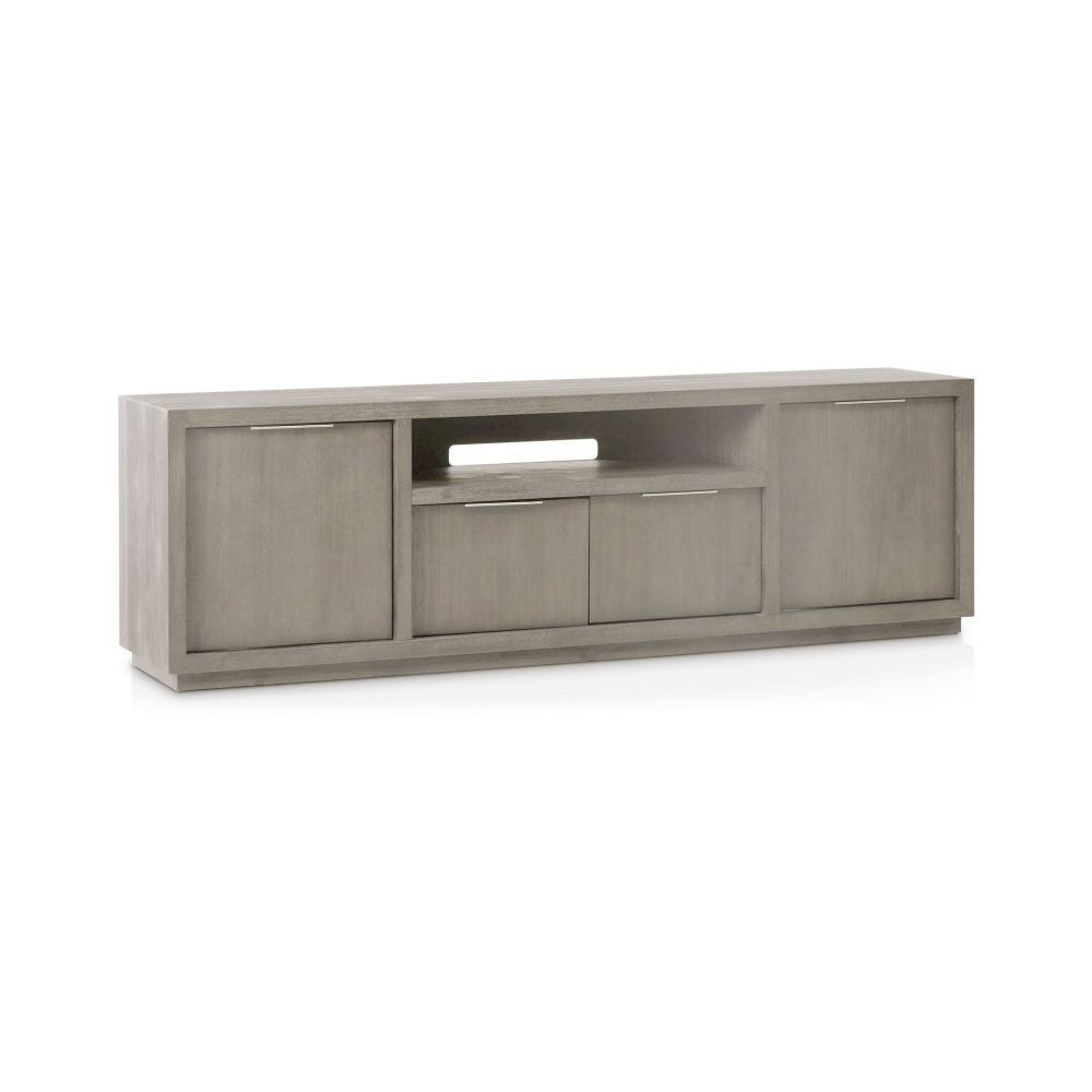 Modern Gray Wood TV Stand & Media Console Cabinet