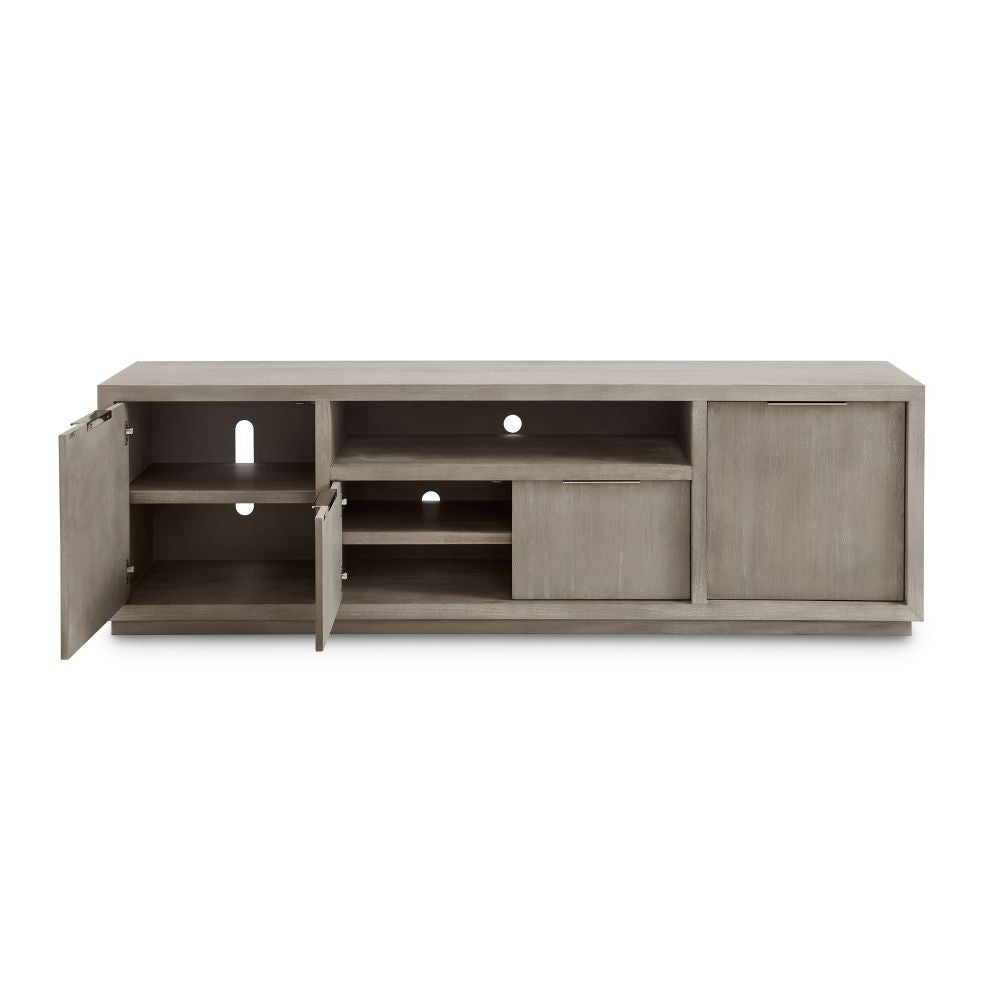 Modern Gray Wood TV Stand & Media Console Cabinet