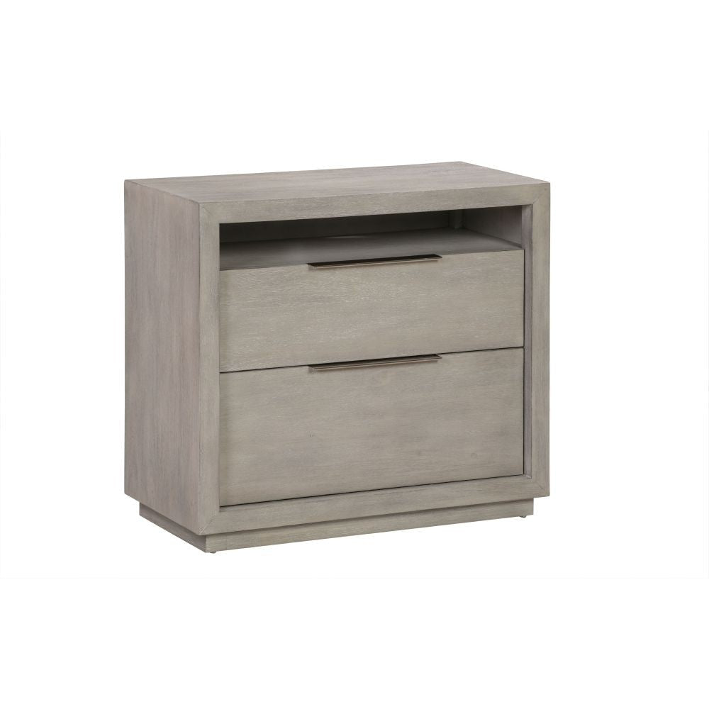Sleek Bedroom Nightstand with Storage & Built-in Cord Management