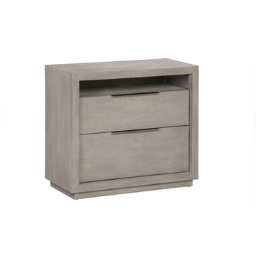 Sleek Bedroom Nightstand with Storage & Built-in Cord Management