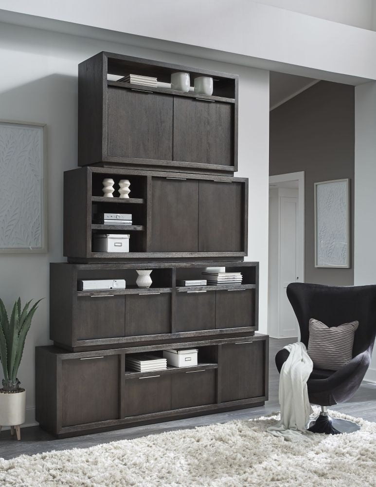 Modern Gray Wood TV Stand & Media Console Cabinet