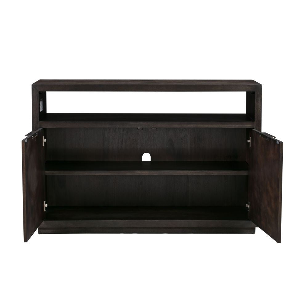 Modern Gray Wood TV Stand & Media Console Cabinet