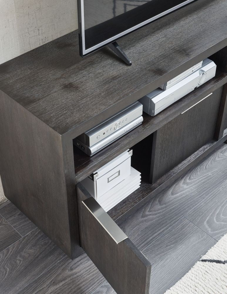 Modern Gray Wood TV Stand & Media Console Cabinet