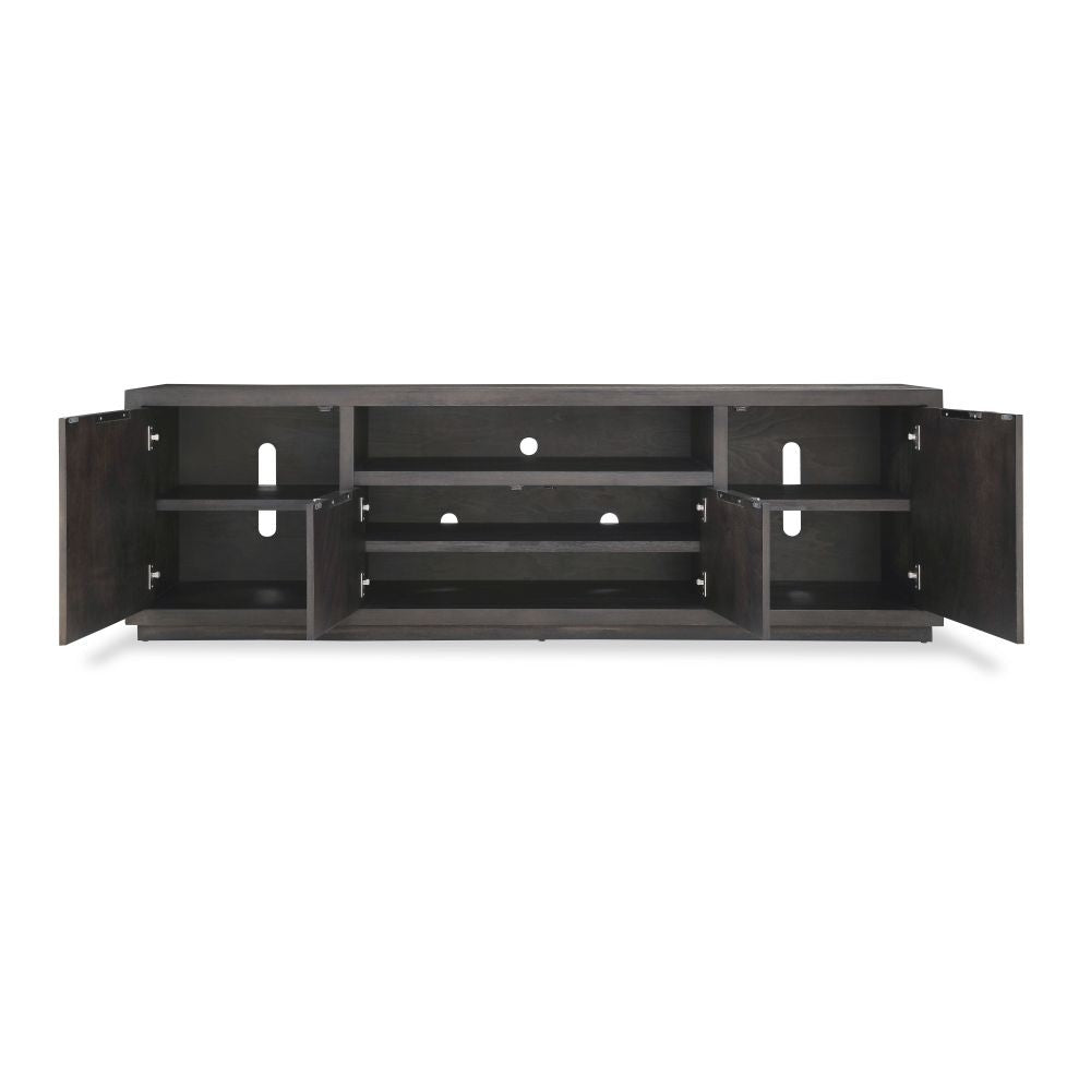 Modern Gray Wood TV Stand & Media Console Cabinet