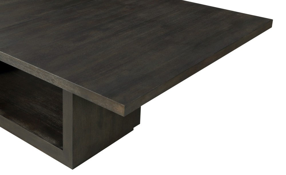 Modern Extendable Wooden Dining Table with Pedestal Base