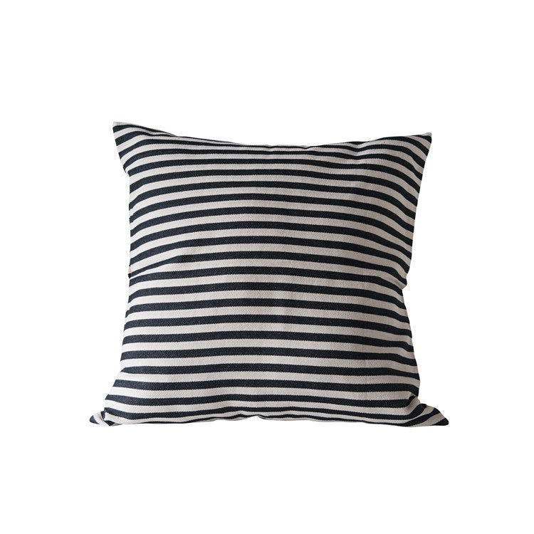 Classic Black and White Striped Throw Pillow Cover