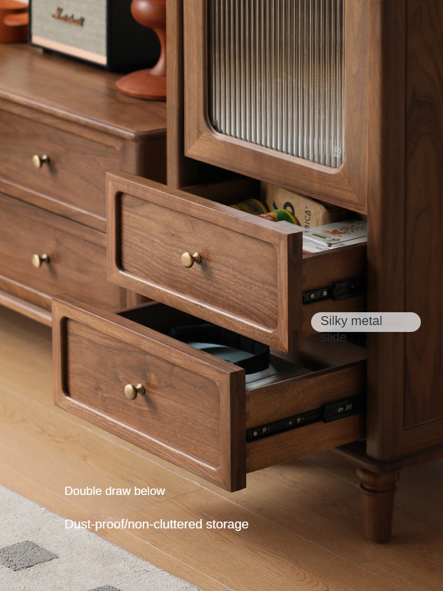 Black Walnut Solid Wood Side Cabinet