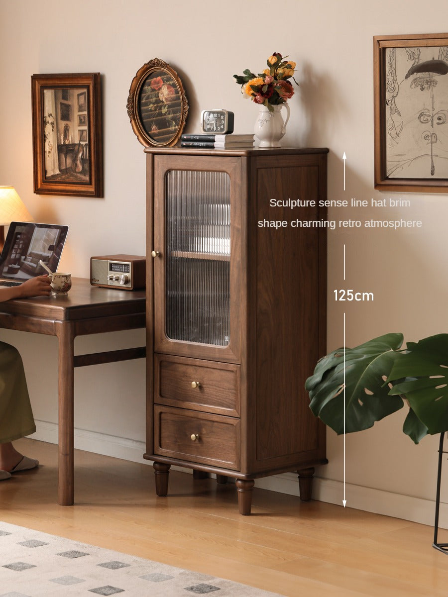 Black Walnut Solid Wood Side Cabinet