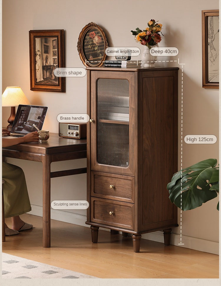 Black Walnut Solid Wood Side Cabinet