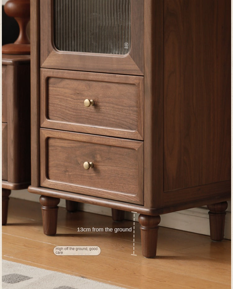 Black Walnut Solid Wood Side Cabinet