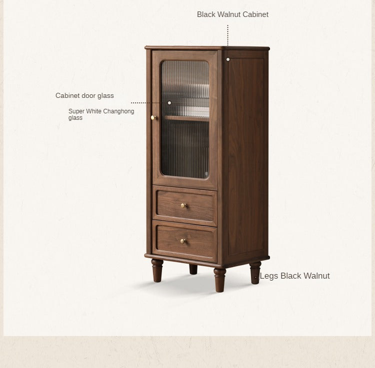 Black Walnut Solid Wood Side Cabinet