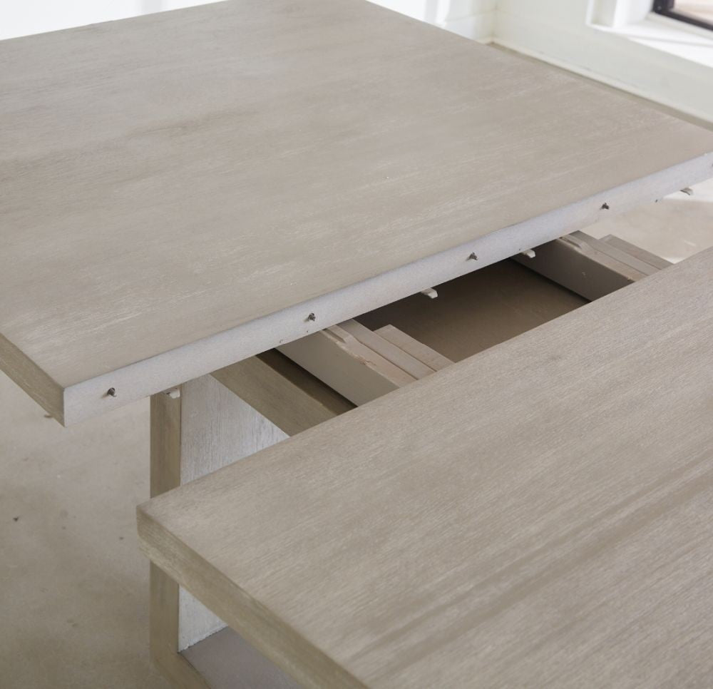 Modern Extendable Wooden Dining Table with Pedestal Base