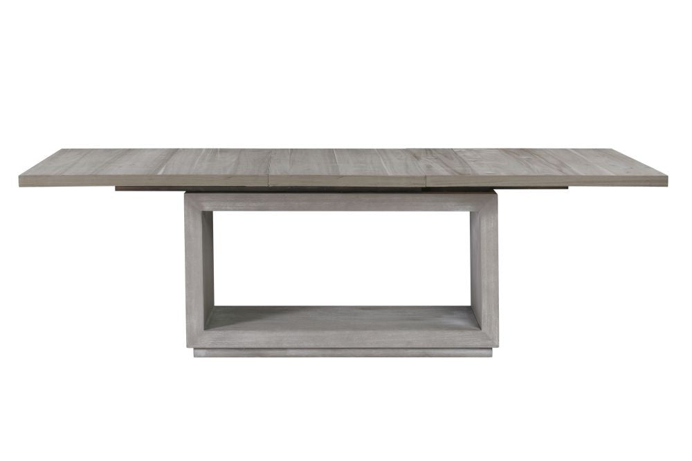 Modern Extendable Wooden Dining Table with Pedestal Base