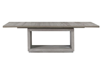 Modern Extendable Wooden Dining Table with Pedestal Base