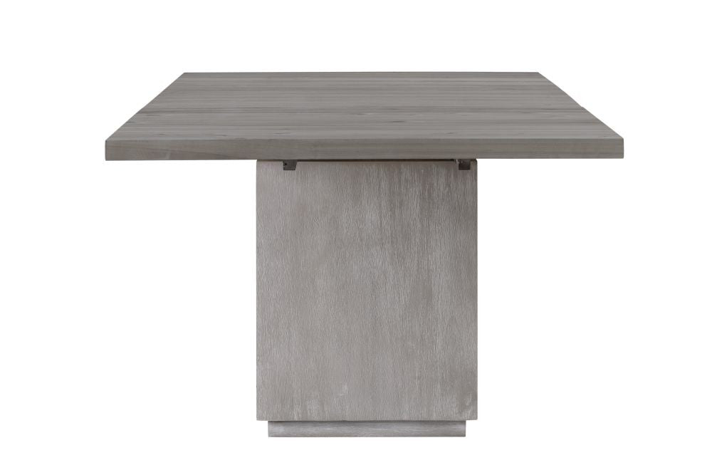 Modern Extendable Wooden Dining Table with Pedestal Base