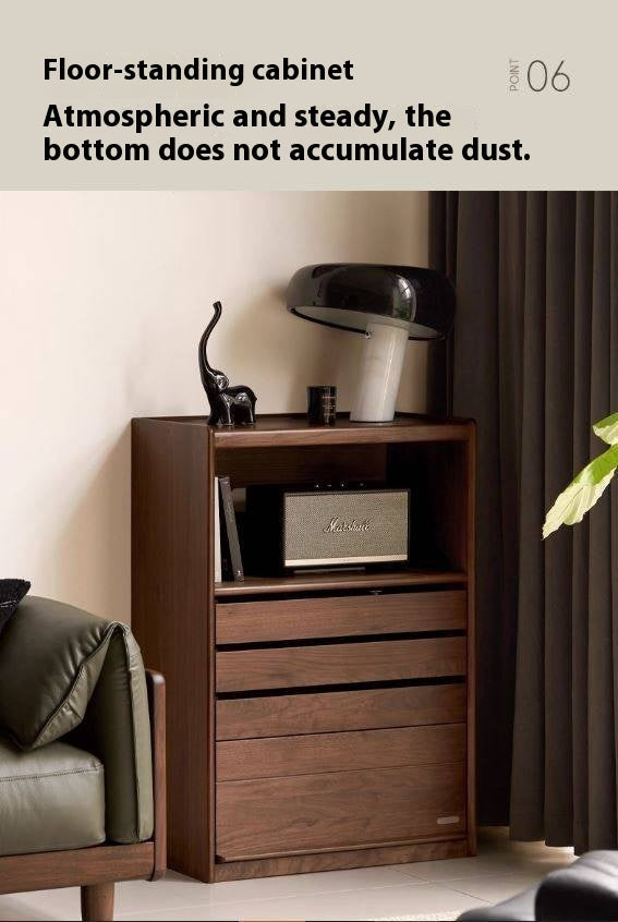 Black Walnut Solid Wood Side Cabinet