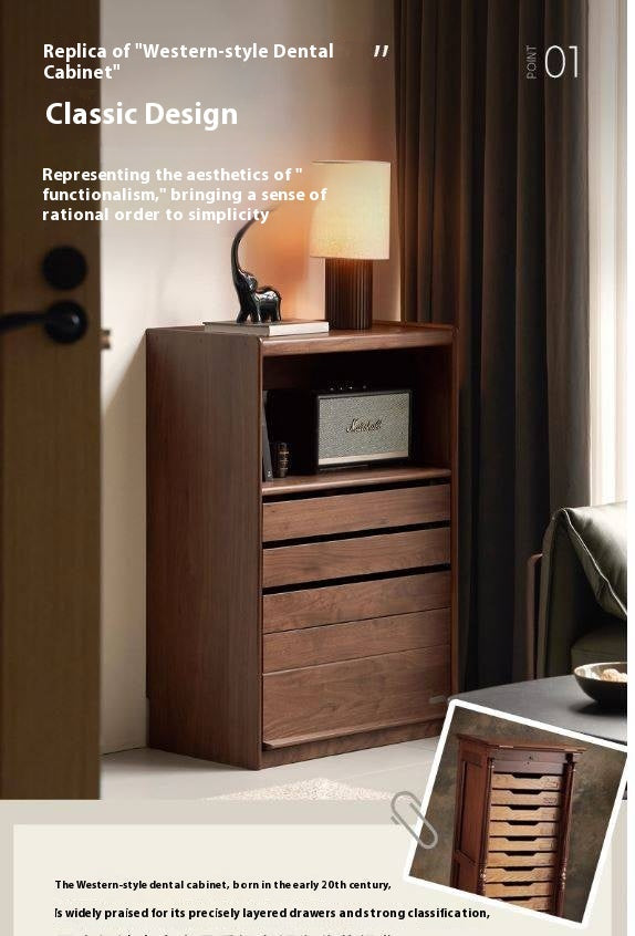 Black Walnut Solid Wood Side Cabinet
